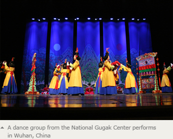 A dance group from the National Gugak Center performs in Wuhan, China