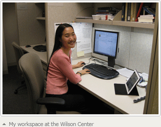 My workspace at the Wilson Center