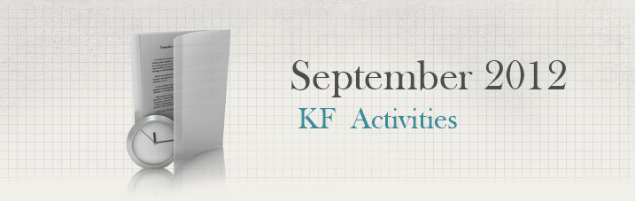 September 2012 KF Activities